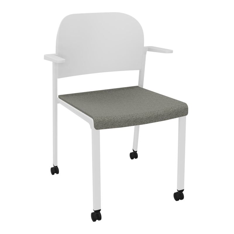 ROMY CHAISE 4P ROULT ASSISE TISSU DOSSIER POLYPRO AVEC ACCOUDOIRS  B1 SP PT