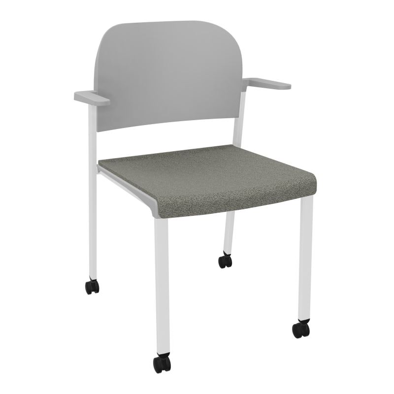 ROMY CHAISE 4P ROULT ASSISE TISSU DOSSIER POLYPRO AVEC ACCOUDOIRS  B1 SP PX