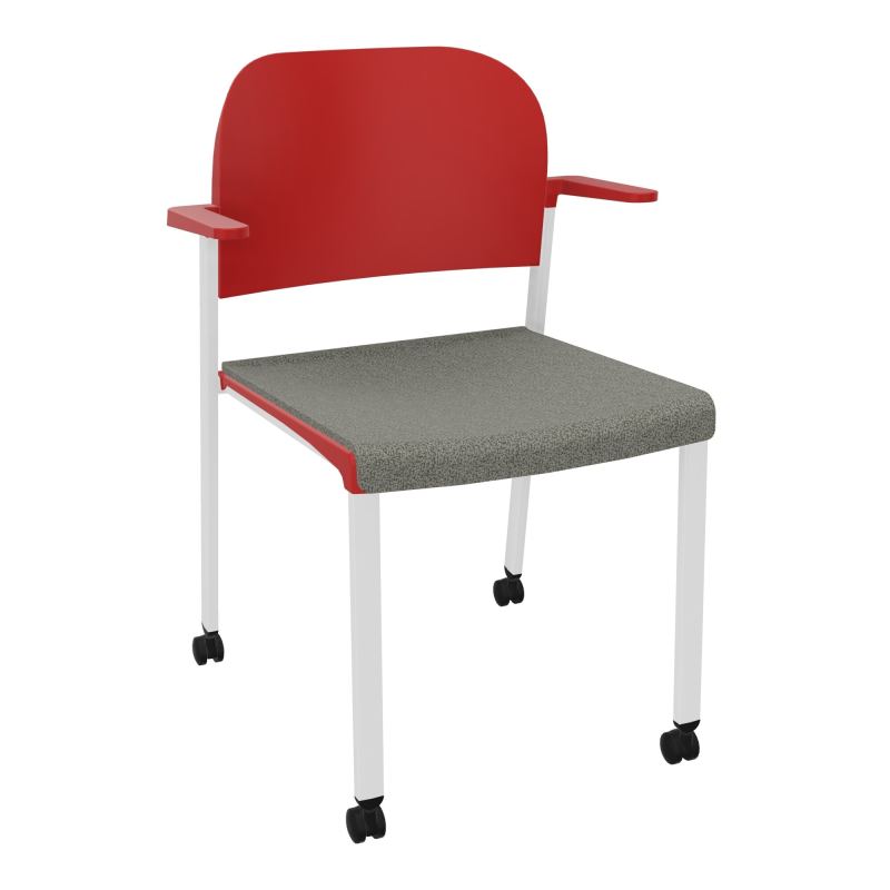 ROMY CHAISE 4P ROULT ASSISE TISSU DOSSIER POLYPRO AVEC ACCOUDOIRS  B1 SP PZ