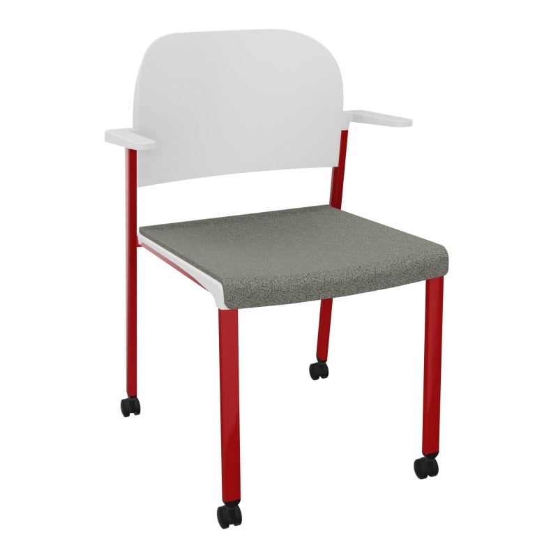 ROMY CHAISE 4P ROULT ASSISE TISSU DOSSIER POLYPRO AVEC ACCOUDOIRS  B1 ZY PT