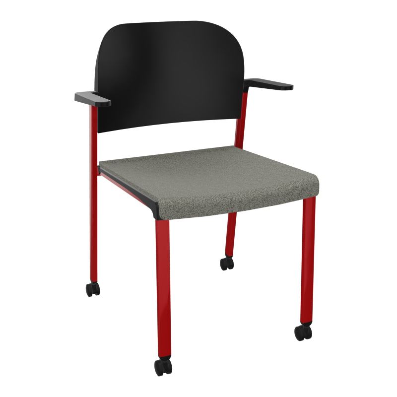 ROMY CHAISE 4P ROULT ASSISE TISSU DOSSIER POLYPRO AVEC ACCOUDOIRS  B1 ZY PU