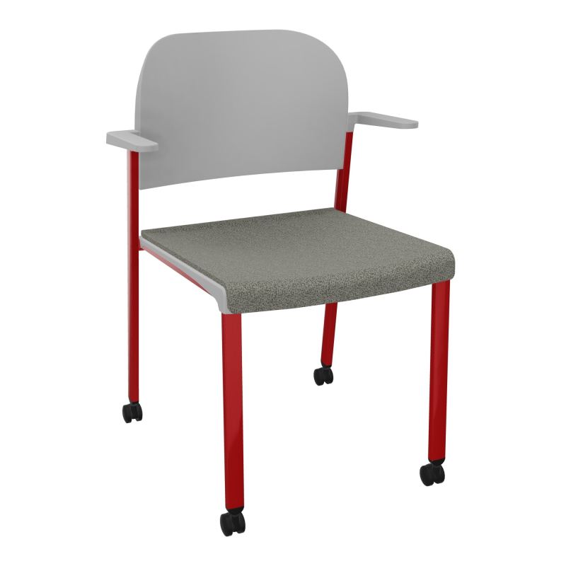 ROMY CHAISE 4P ROULT ASSISE TISSU DOSSIER POLYPRO AVEC ACCOUDOIRS  B1 ZY PX
