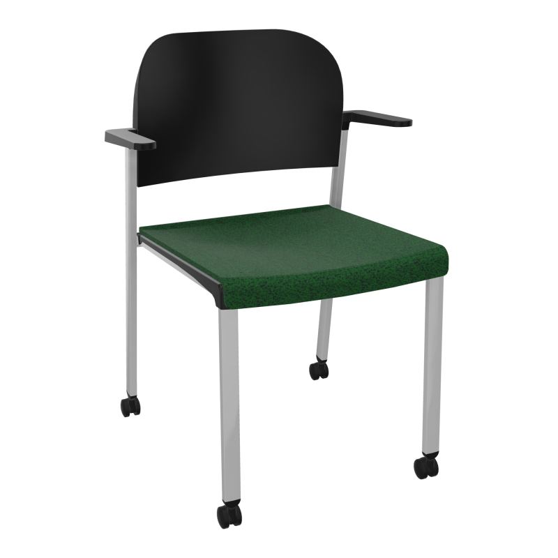 ROMY CHAISE 4P ROULT ASSISE TISSU DOSSIER POLYPRO AVEC ACCOUDOIRS  B2 SB PU