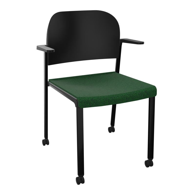 ROMY CHAISE 4P ROULT ASSISE TISSU DOSSIER POLYPRO AVEC ACCOUDOIRS  B2 SG PU