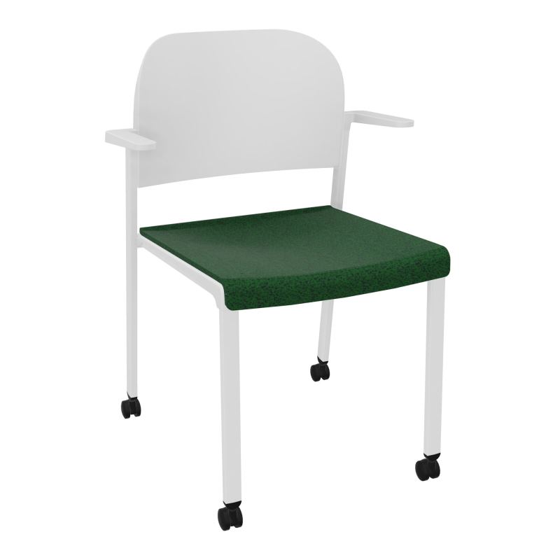 ROMY CHAISE 4P ROULT ASSISE TISSU DOSSIER POLYPRO AVEC ACCOUDOIRS  B2 SP PT