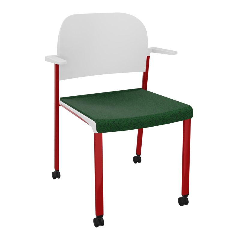 ROMY CHAISE 4P ROULT ASSISE TISSU DOSSIER POLYPRO AVEC ACCOUDOIRS  B2 ZY PT