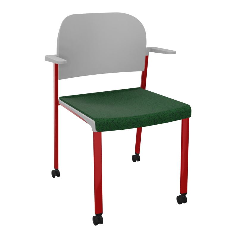 ROMY CHAISE 4P ROULT ASSISE TISSU DOSSIER POLYPRO AVEC ACCOUDOIRS  B2 ZY PX