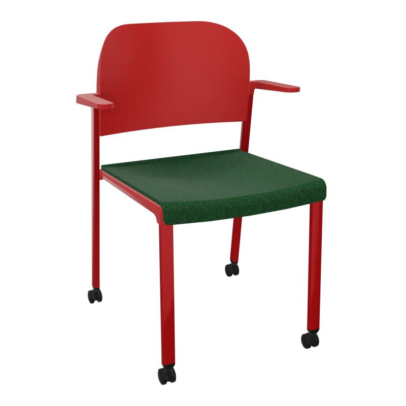 ROMY CHAISE 4P ROULT ASSISE TISSU DOSSIER POLYPRO AVEC ACCOUDOIRS  B2 ZY PZ