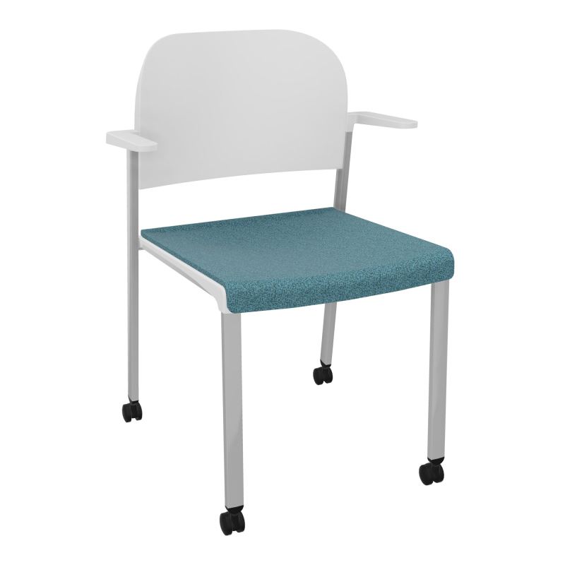 ROMY CHAISE 4P ROULT ASSISE TISSU DOSSIER POLYPRO AVEC ACCOUDOIRS  B4 SB PT