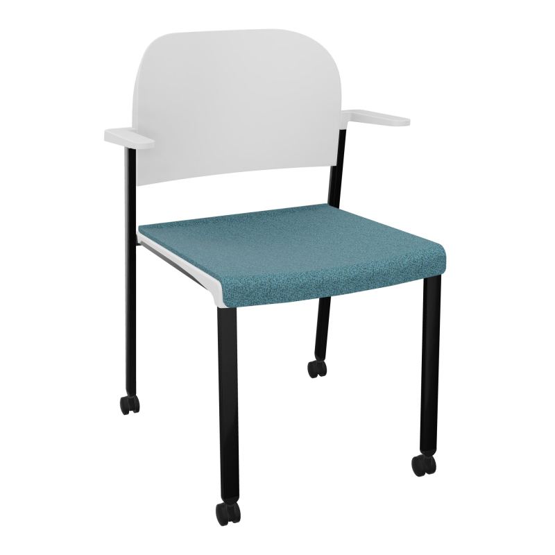 ROMY CHAISE 4P ROULT ASSISE TISSU DOSSIER POLYPRO AVEC ACCOUDOIRS  B4 SG PT