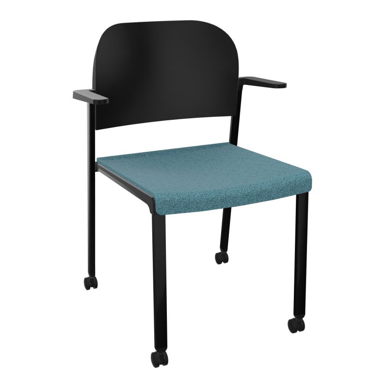 ROMY CHAISE 4P ROULT ASSISE TISSU DOSSIER POLYPRO AVEC ACCOUDOIRS  B4 SG PU
