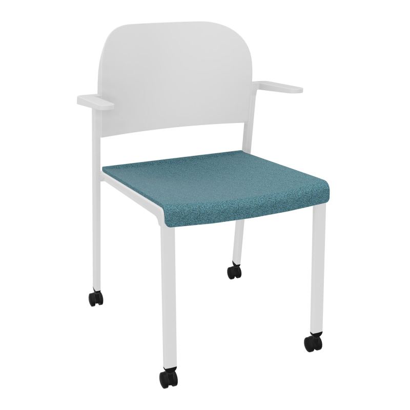 ROMY CHAISE 4P ROULT ASSISE TISSU DOSSIER POLYPRO AVEC ACCOUDOIRS  B4 SP PT