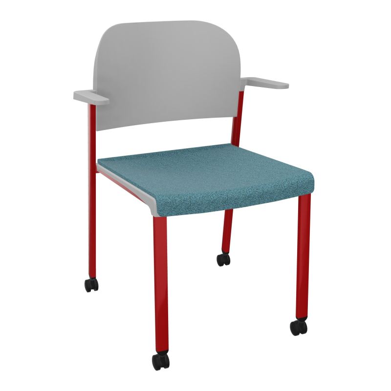 ROMY CHAISE 4P ROULT ASSISE TISSU DOSSIER POLYPRO AVEC ACCOUDOIRS  B4 ZY PX