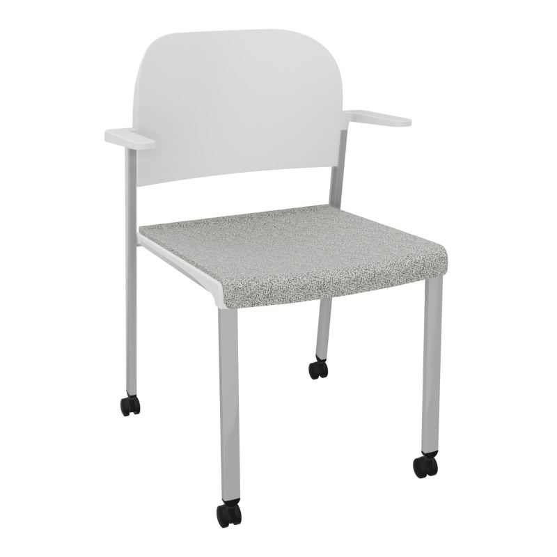 ROMY CHAISE 4P ROULT ASSISE TISSU DOSSIER POLYPRO AVEC ACCOUDOIRS  B5 SB PT