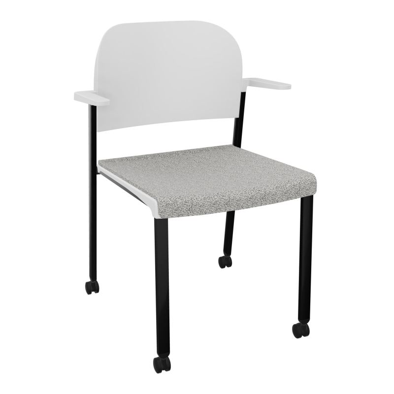ROMY CHAISE 4P ROULT ASSISE TISSU DOSSIER POLYPRO AVEC ACCOUDOIRS  B5 SG PT