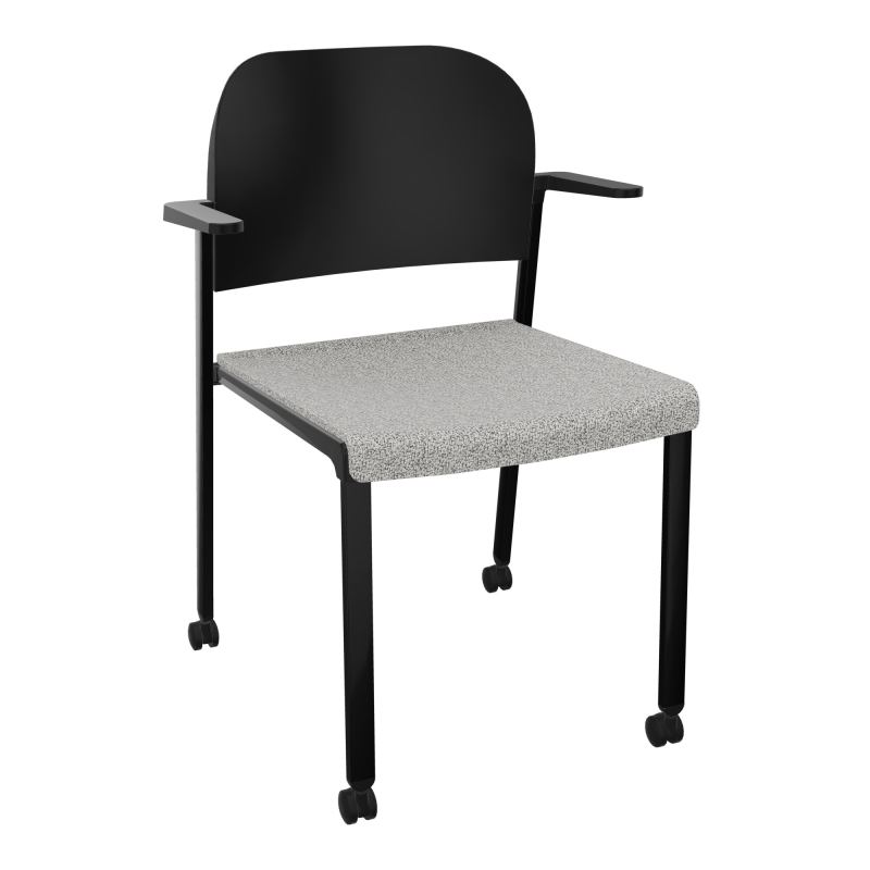ROMY CHAISE 4P ROULT ASSISE TISSU DOSSIER POLYPRO AVEC ACCOUDOIRS  B5 SG PU