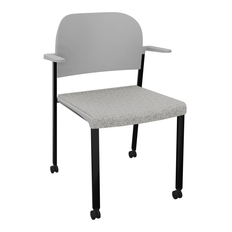 ROMY CHAISE 4P ROULT ASSISE TISSU DOSSIER POLYPRO AVEC ACCOUDOIRS  B5 SG PX