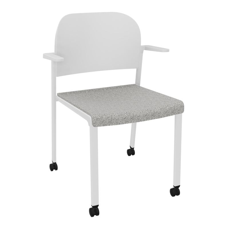 ROMY CHAISE 4P ROULT ASSISE TISSU DOSSIER POLYPRO AVEC ACCOUDOIRS  B5 SP PT