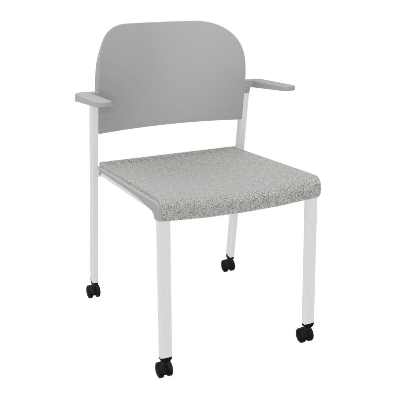 ROMY CHAISE 4P ROULT ASSISE TISSU DOSSIER POLYPRO AVEC ACCOUDOIRS  B5 SP PX