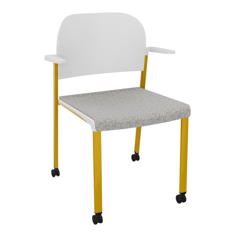 ROMY CHAISE 4P ROULT ASSISE TISSU DOSSIER POLYPRO AVEC ACCOUDOIRS  B5 SX PT