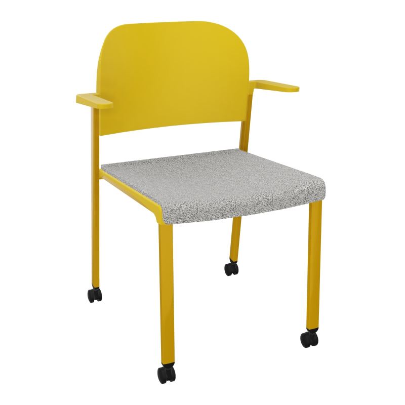 ROMY CHAISE 4P ROULT ASSISE TISSU DOSSIER POLYPRO AVEC ACCOUDOIRS  B5 SX PW