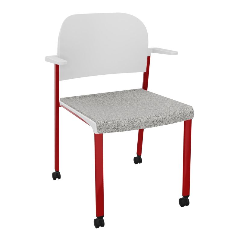 ROMY CHAISE 4P ROULT ASSISE TISSU DOSSIER POLYPRO AVEC ACCOUDOIRS  B5 ZY PT