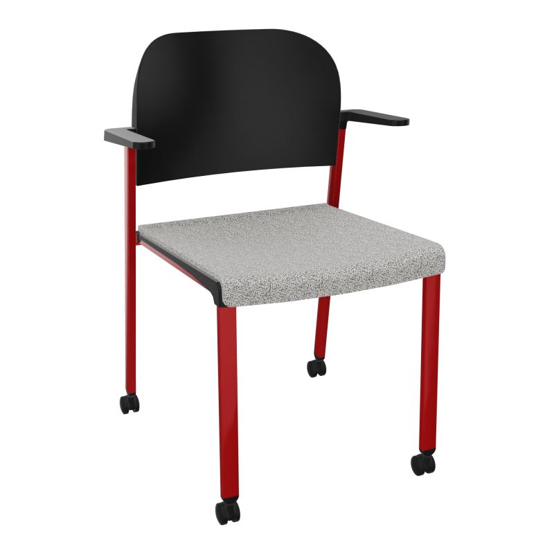 ROMY CHAISE 4P ROULT ASSISE TISSU DOSSIER POLYPRO AVEC ACCOUDOIRS  B5 ZY PU
