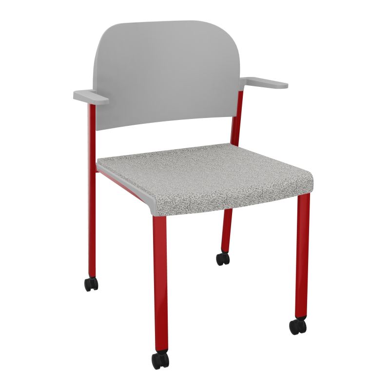ROMY CHAISE 4P ROULT ASSISE TISSU DOSSIER POLYPRO AVEC ACCOUDOIRS  B5 ZY PX