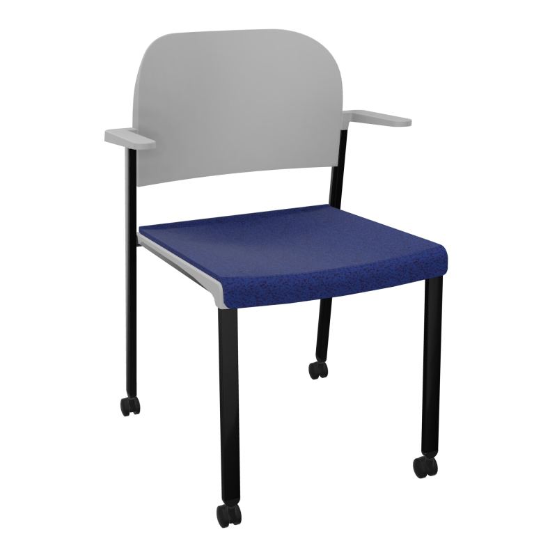 ROMY CHAISE 4P ROULT ASSISE TISSU DOSSIER POLYPRO AVEC ACCOUDOIRS  B6 SG PX