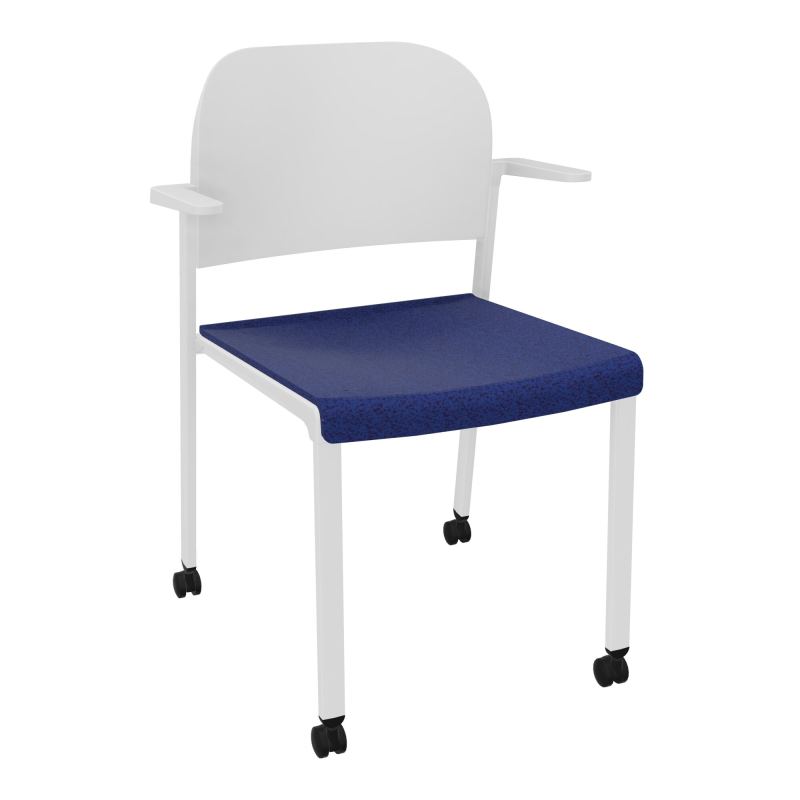 ROMY CHAISE 4P ROULT ASSISE TISSU DOSSIER POLYPRO AVEC ACCOUDOIRS  B6 SP PT