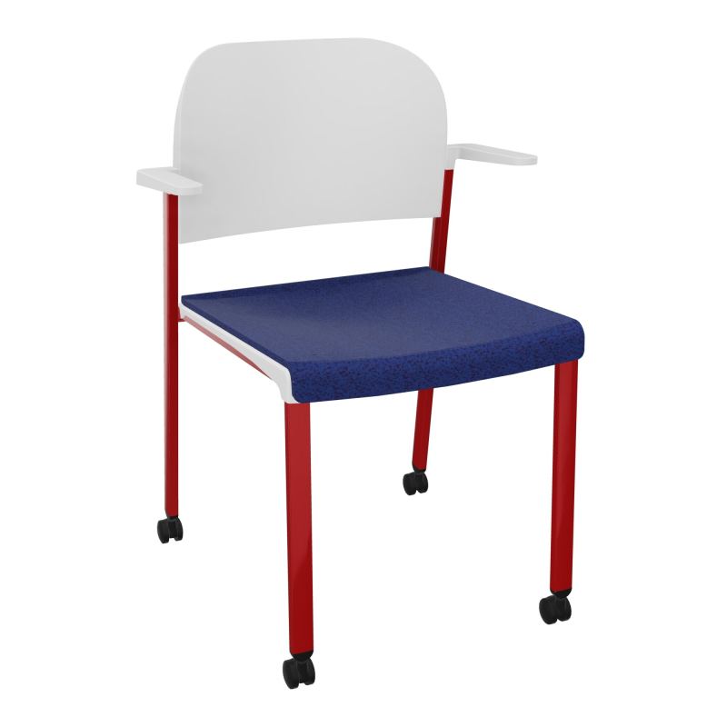 ROMY CHAISE 4P ROULT ASSISE TISSU DOSSIER POLYPRO AVEC ACCOUDOIRS  B6 ZY PT