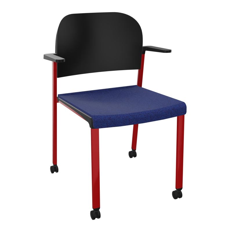 ROMY CHAISE 4P ROULT ASSISE TISSU DOSSIER POLYPRO AVEC ACCOUDOIRS  B6 ZY PU