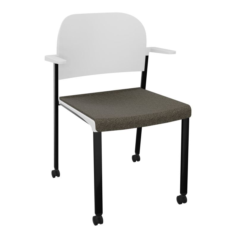 ROMY CHAISE 4P ROULT ASSISE TISSU DOSSIER POLYPRO AVEC ACCOUDOIRS  B7 SG PT