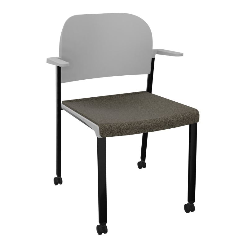 ROMY CHAISE 4P ROULT ASSISE TISSU DOSSIER POLYPRO AVEC ACCOUDOIRS  B7 SG PX