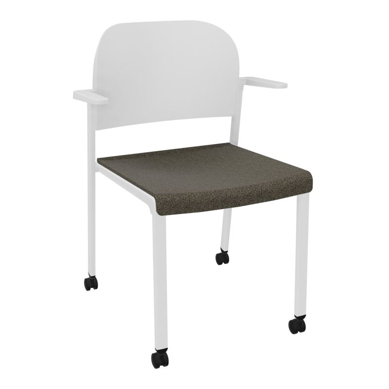 ROMY CHAISE 4P ROULT ASSISE TISSU DOSSIER POLYPRO AVEC ACCOUDOIRS  B7 SP PT