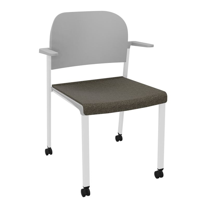 ROMY CHAISE 4P ROULT ASSISE TISSU DOSSIER POLYPRO AVEC ACCOUDOIRS  B7 SP PX