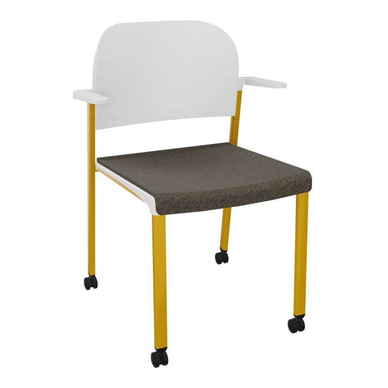 ROMY CHAISE 4P ROULT ASSISE TISSU DOSSIER POLYPRO AVEC ACCOUDOIRS  B7 SX PT