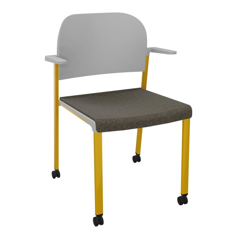 ROMY CHAISE 4P ROULT ASSISE TISSU DOSSIER POLYPRO AVEC ACCOUDOIRS  B7 SX PX