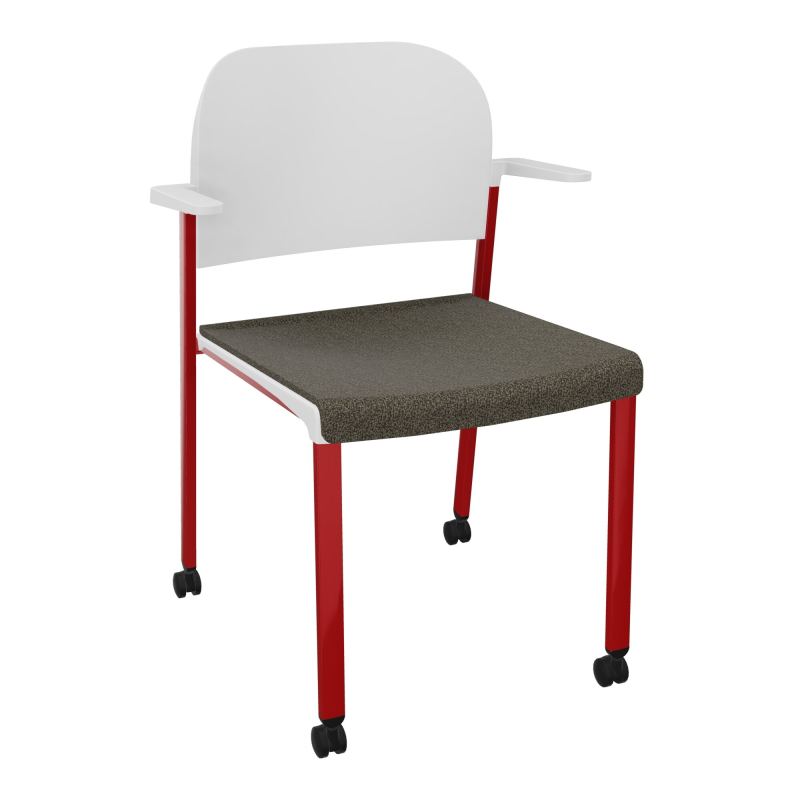 ROMY CHAISE 4P ROULT ASSISE TISSU DOSSIER POLYPRO AVEC ACCOUDOIRS  B7 ZY PT