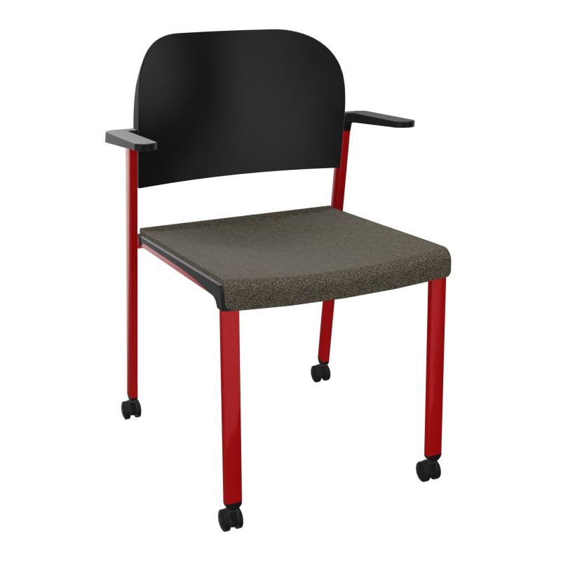 ROMY CHAISE 4P ROULT ASSISE TISSU DOSSIER POLYPRO AVEC ACCOUDOIRS  B7 ZY PU