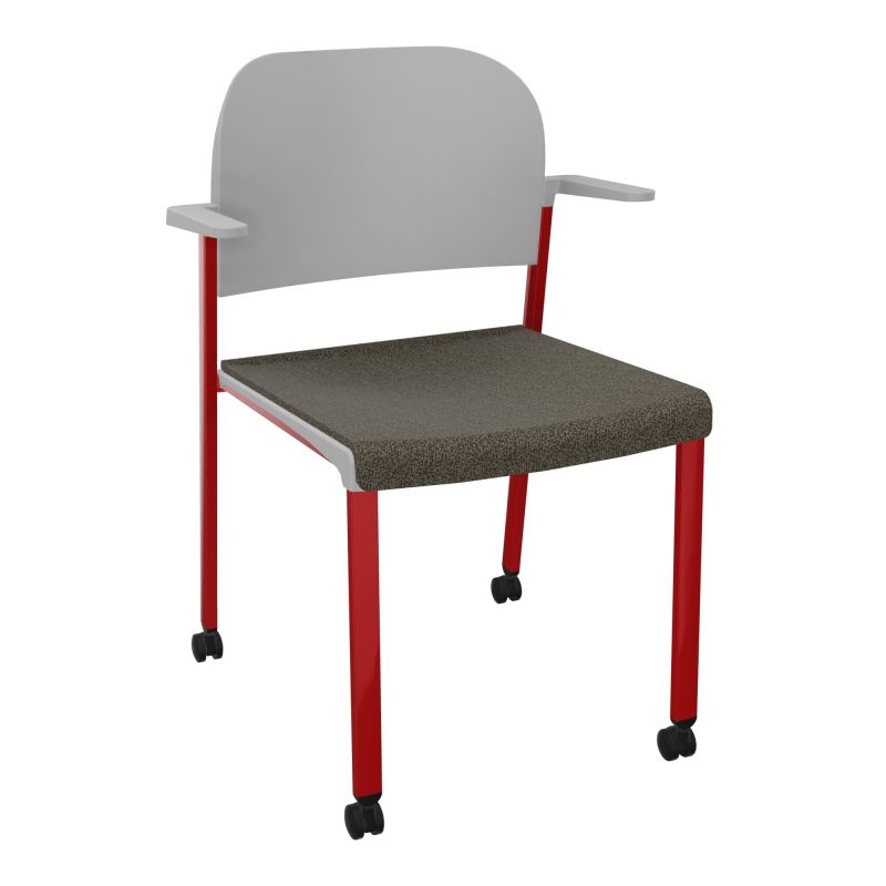 ROMY CHAISE 4P ROULT ASSISE TISSU DOSSIER POLYPRO AVEC ACCOUDOIRS  B7 ZY PX