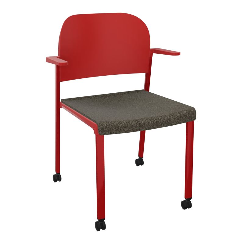 ROMY CHAISE 4P ROULT ASSISE TISSU DOSSIER POLYPRO AVEC ACCOUDOIRS  B7 ZY PZ