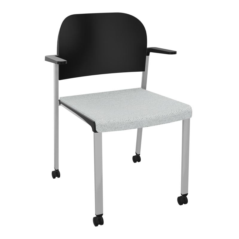 ROMY CHAISE 4P ROULT ASSISE TISSU DOSSIER POLYPRO AVEC ACCOUDOIRS BC SB PU