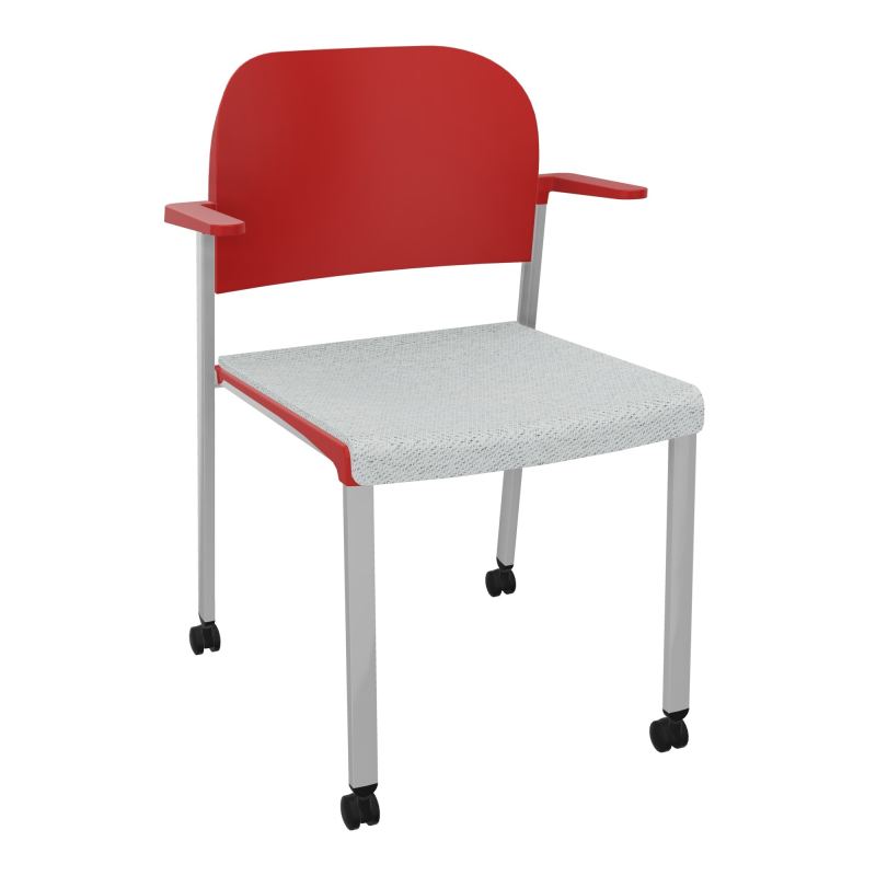 ROMY CHAISE 4P ROULT ASSISE TISSU DOSSIER POLYPRO AVEC ACCOUDOIRS BC SB PZ