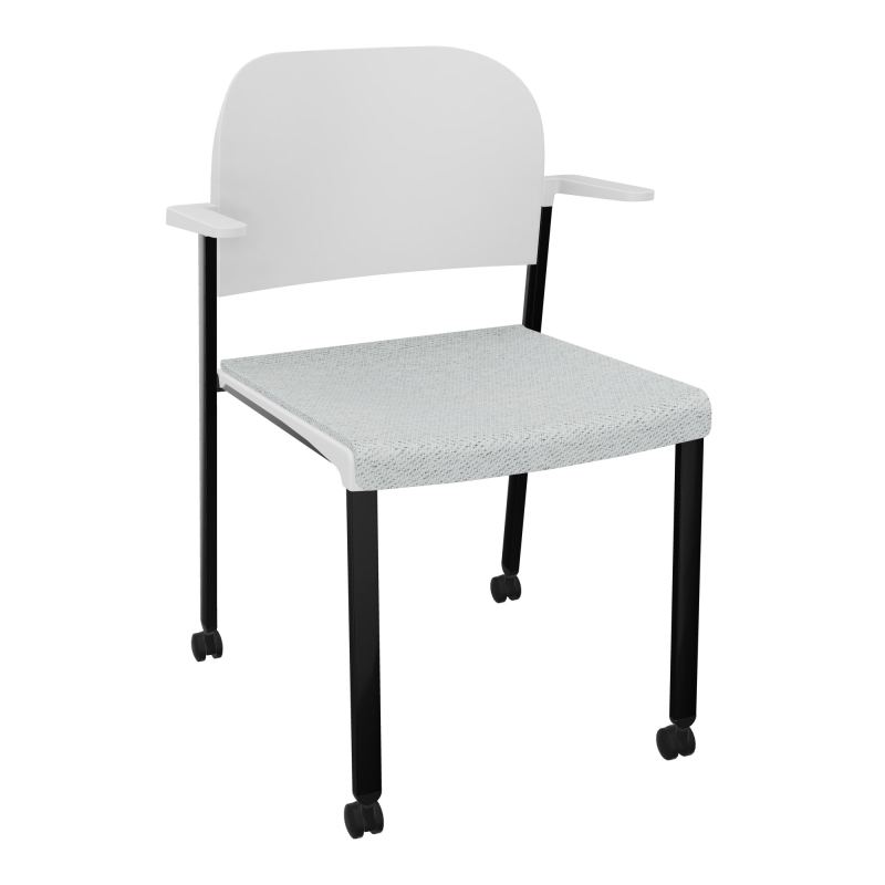 ROMY CHAISE 4P ROULT ASSISE TISSU DOSSIER POLYPRO AVEC ACCOUDOIRS BC SG PT
