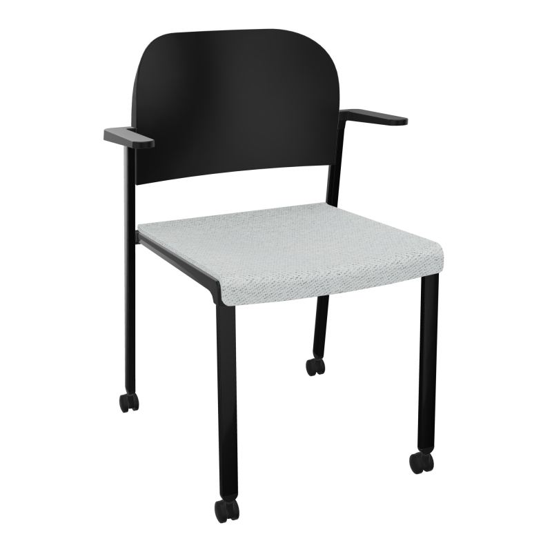 ROMY CHAISE 4P ROULT ASSISE TISSU DOSSIER POLYPRO AVEC ACCOUDOIRS BC SG PU