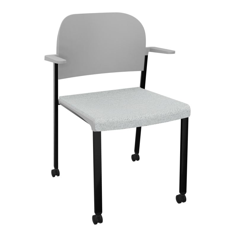 ROMY CHAISE 4P ROULT ASSISE TISSU DOSSIER POLYPRO AVEC ACCOUDOIRS BC SG PX