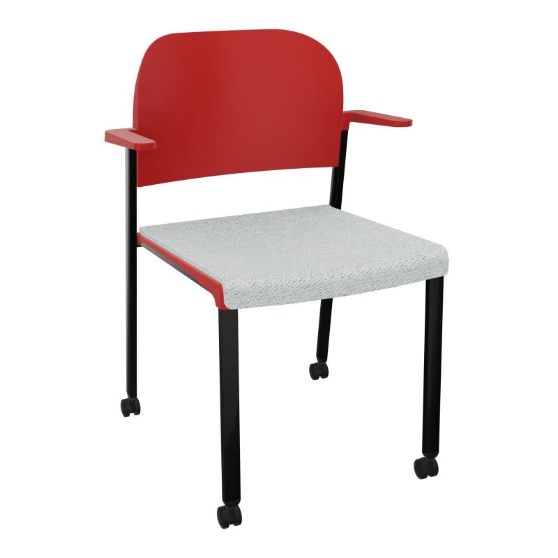 ROMY CHAISE 4P ROULT ASSISE TISSU DOSSIER POLYPRO AVEC ACCOUDOIRS BC SG PZ