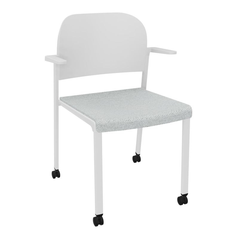 ROMY CHAISE 4P ROULT ASSISE TISSU DOSSIER POLYPRO AVEC ACCOUDOIRS