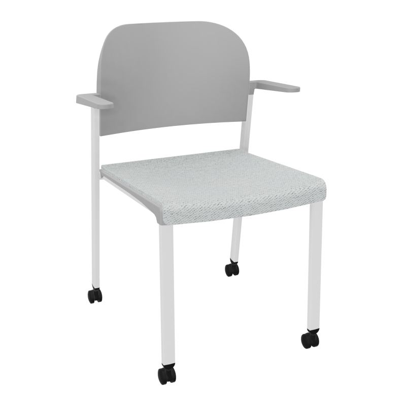 ROMY CHAISE 4P ROULT ASSISE TISSU DOSSIER POLYPRO AVEC ACCOUDOIRS BC SP PX